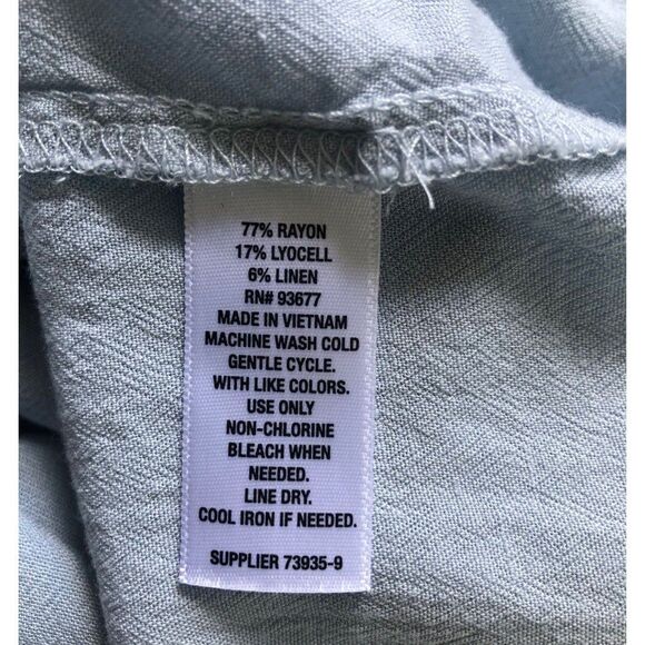 A.N.A A new approach Linen Blend Button Front Long Sleeve Drapy Shirt - Picture 5 of 8